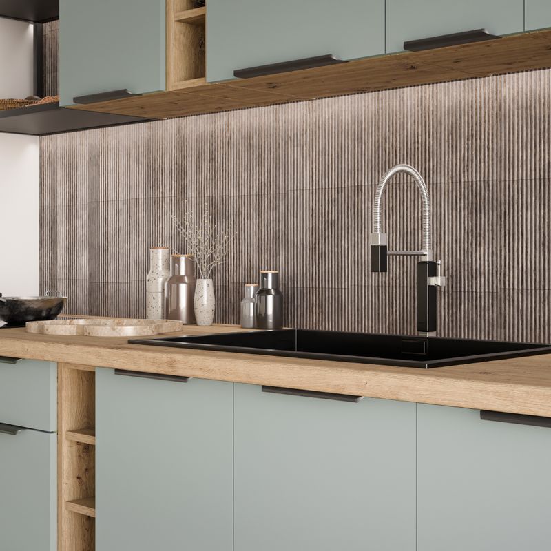 Spodná skrinka drezová, 60cm, aquamarine, dub artisan, ARSANY 60 ZL 1S BB