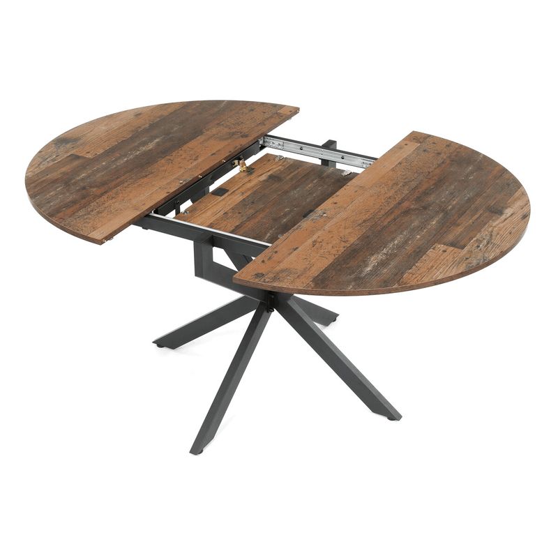 Jedálenský stôl rozkladací, 120-160x120 cm, melamín, old wood, DT-I1120 OLW2