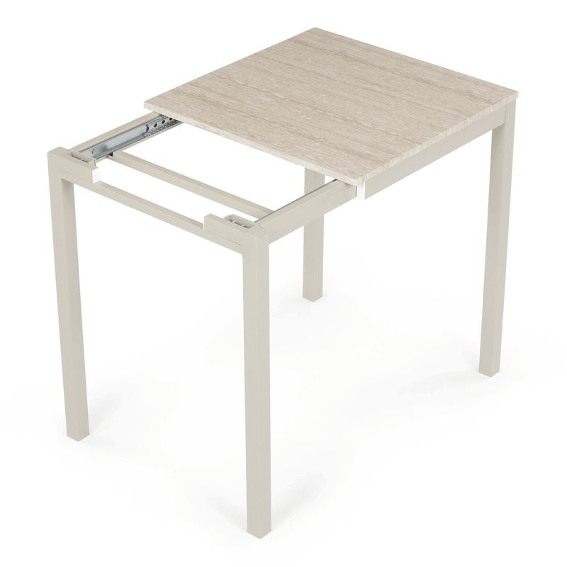 Jedálenský stôl rozkladací, 60-90x60cm, melamín, travertin, GDT-206 TRV