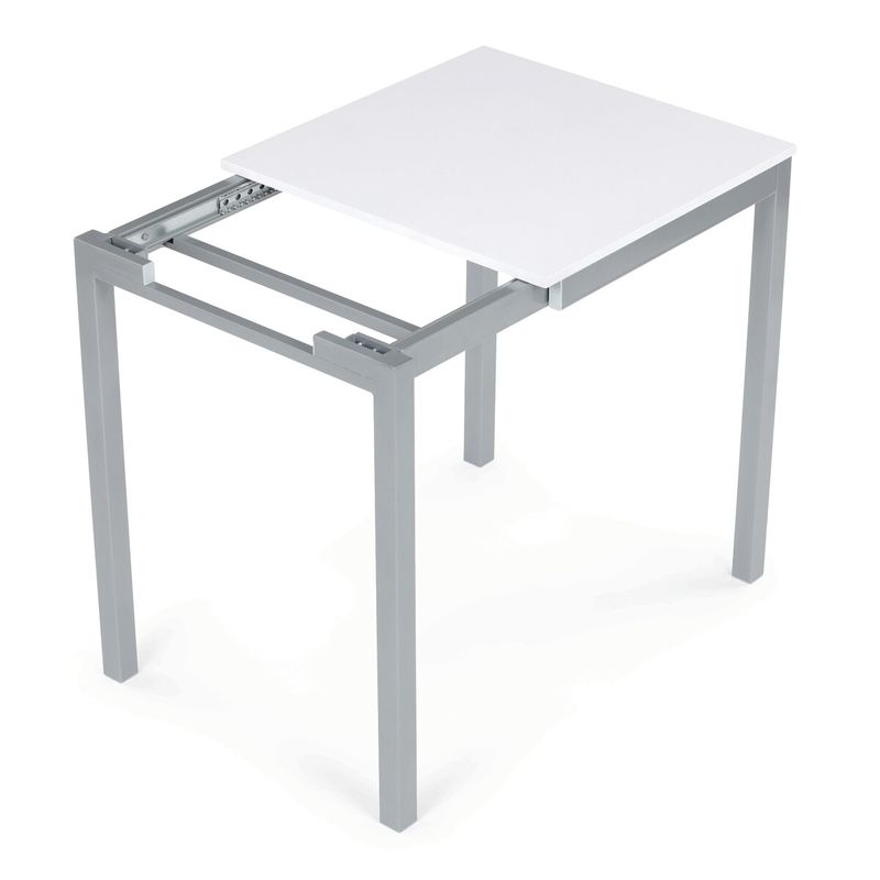 Jedálenský stôl rozkladací, 60-90x60cm, melamín, biely, GDT-206 WT