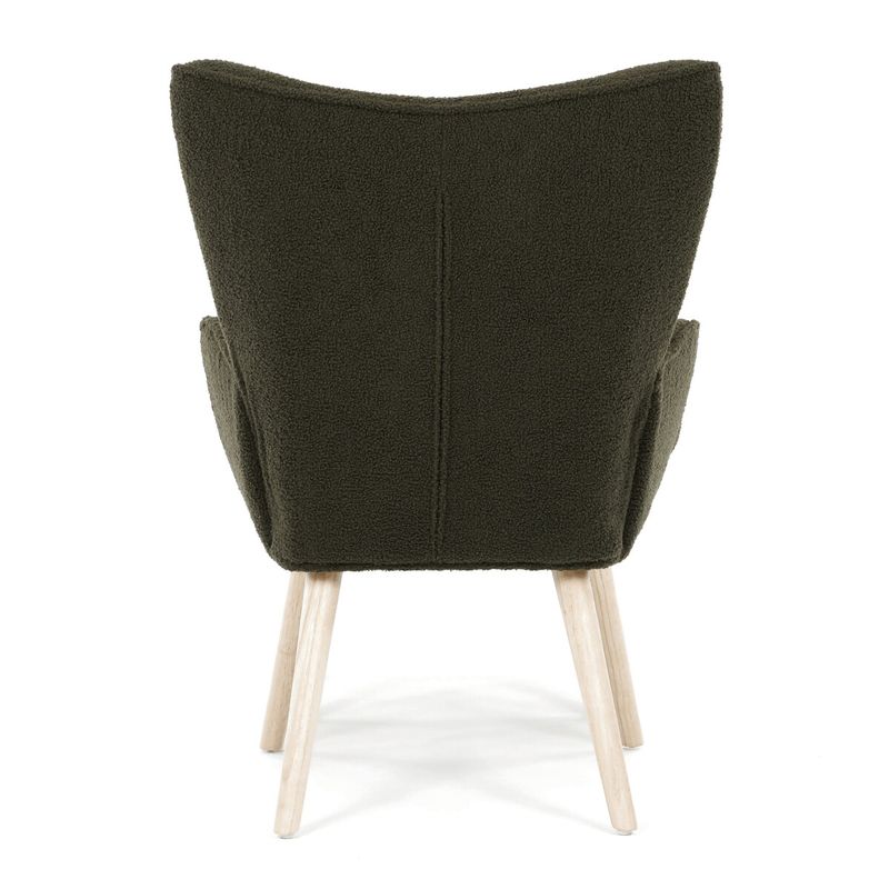 Relaxačné kreslo, ušiak, zelená látka bouclé, AK-319 GRN2