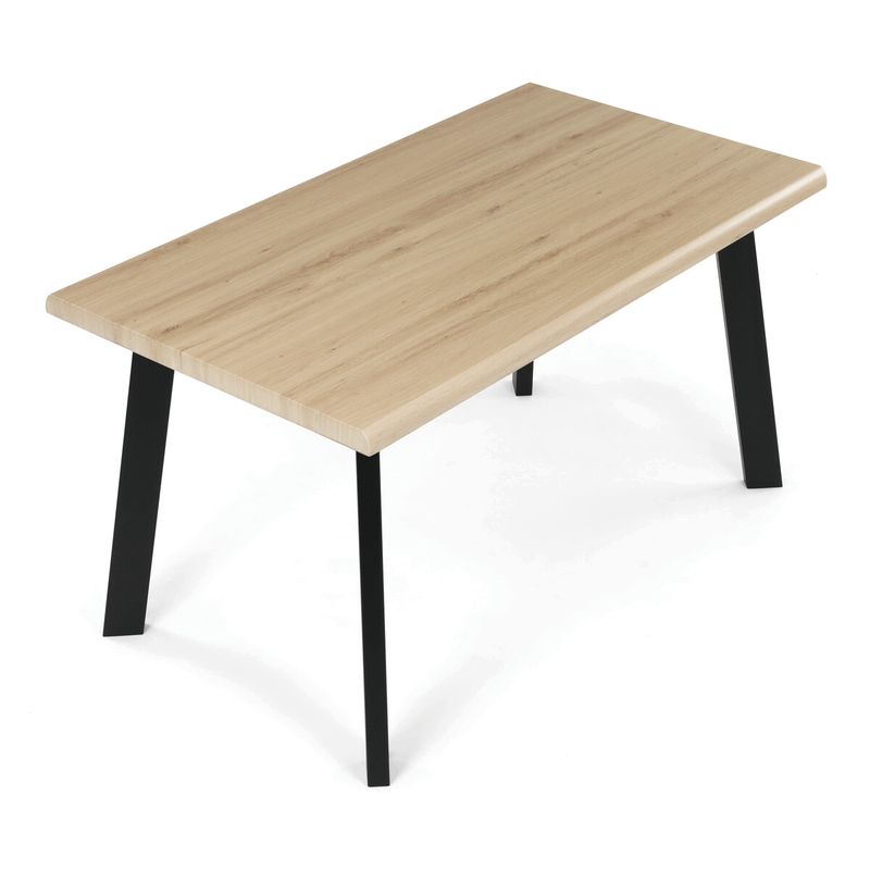 Jedálenský stôl 140x80cm, MDF, kov, divoký dub, HT-F4514 OAK