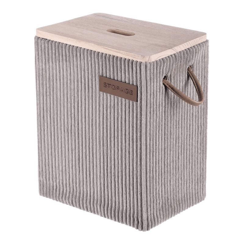Kôš na bielizeň, látkový s vekom, sivý, sada 5 ks, DT3000 GREY