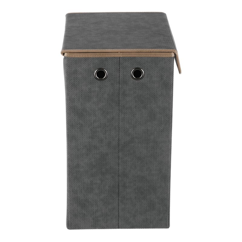 Kôš látkový, skladací s vekom, vysoký, sivý, DT3004 GREY