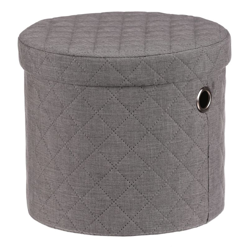 Kôš na bielizeň, látka, okrúhly, sivý, sada 5 ks, DT3007 GREY