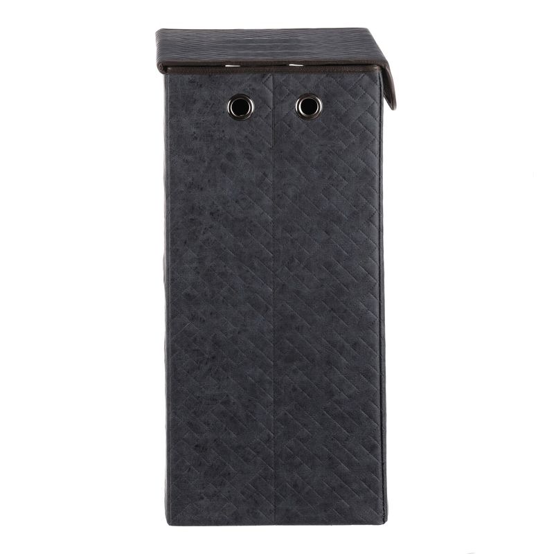 Kôš na bielizeň, látkový s vekom, modrá farba, DT3009 BLUE