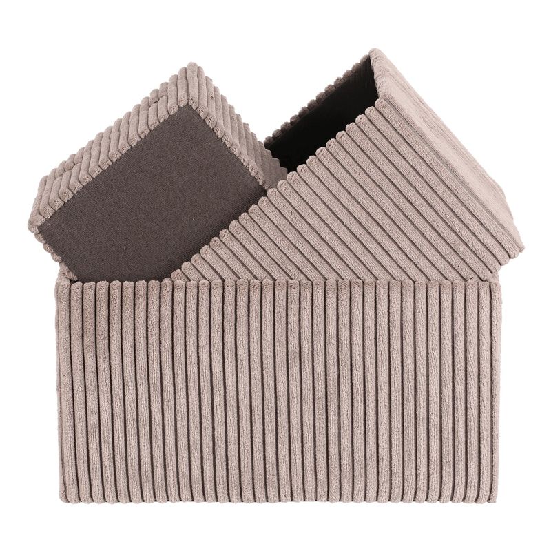 Kôš regálový, menčestrový poťah, sivý, sada 3 ks, DT3016 GREY