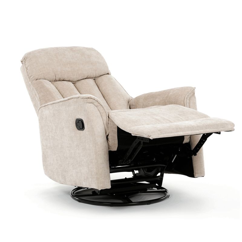Polohovacie kreslo, béžová látka, 200kg, TV-H9327 CRM2