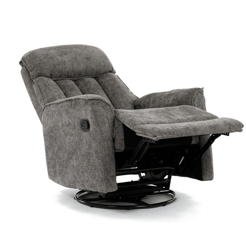 Polohovacie kreslo, sivá látka, 200kg, TV-H9327 GREY2