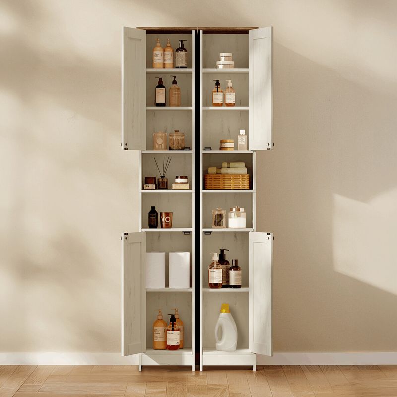 Kúpeľňová vysoká skrinka, 30cm, MDF, biela, AUK-E1166 WT