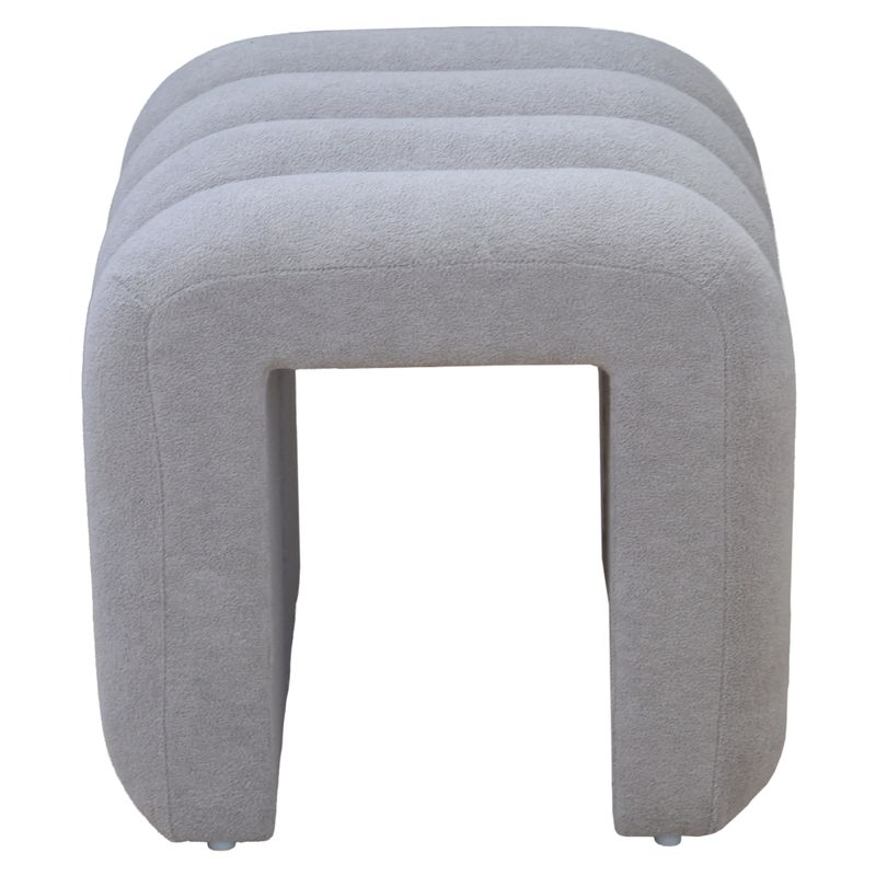 Dizajnový taburet, 40cm, sivá látka, SUNDO