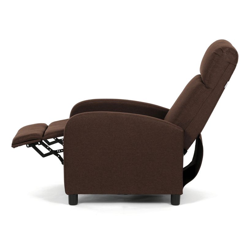 Polohovacie kreslo, hnedá látka, 130 kg, TV-W3397 BR2