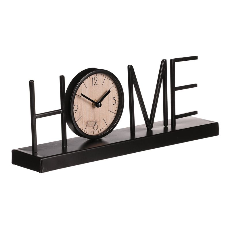 Hodiny stolové, HOME, kov, ciferník v písmene O, 40cm, HW4013