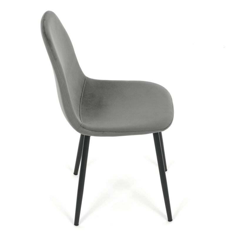 Jedálenská stolička, sivá zamatová látka, CT-V2971 GREY4