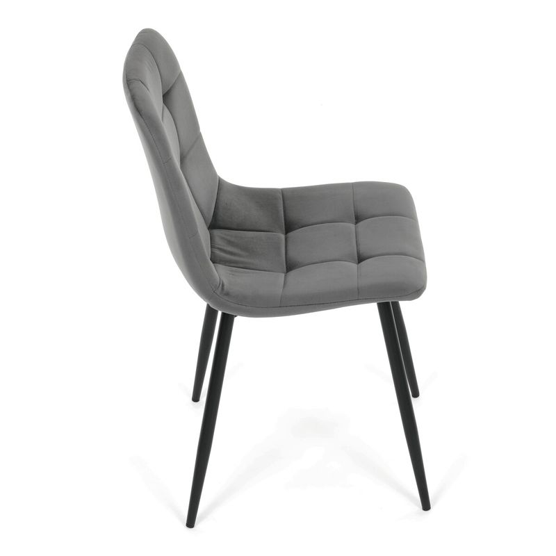 Jedálenská stolička, sivá, zamatová látka, CT-V5081 GREY4