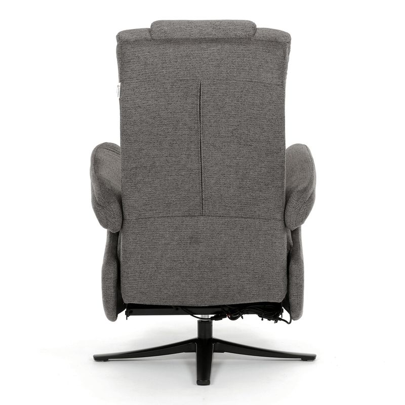 Polohovacie elektrické kreslo, zabudované ovládanie, sivá, látka, TV-C5590 GREY2