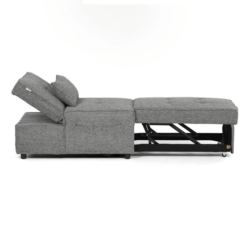 Rozkladacie kreslo, sivá látka, ASB-C3210 GREY2