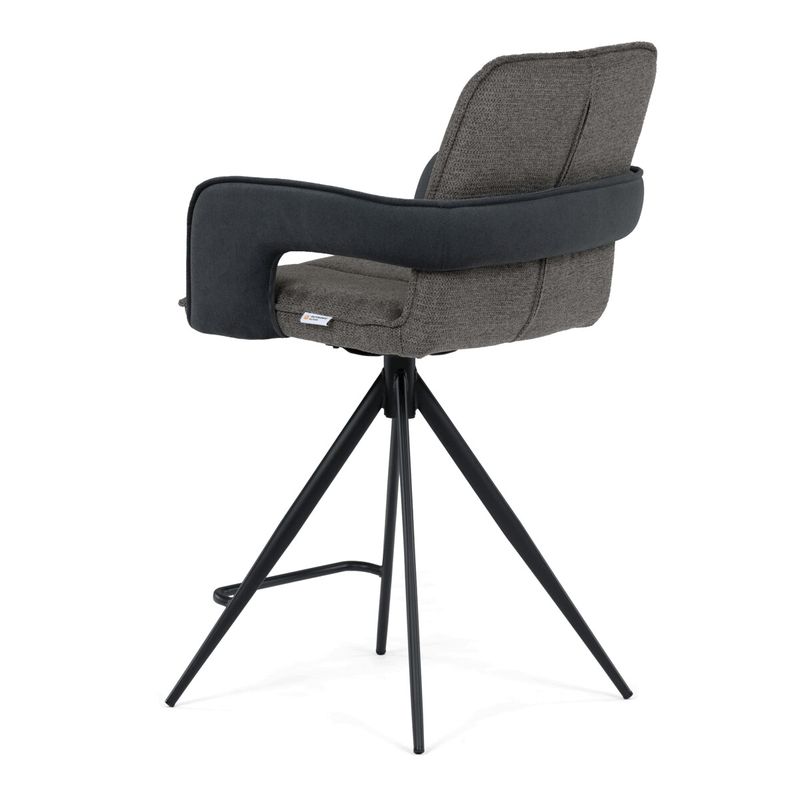 Barová stolička otočná 180°, sivá látka, AUB-F1146 GREY2