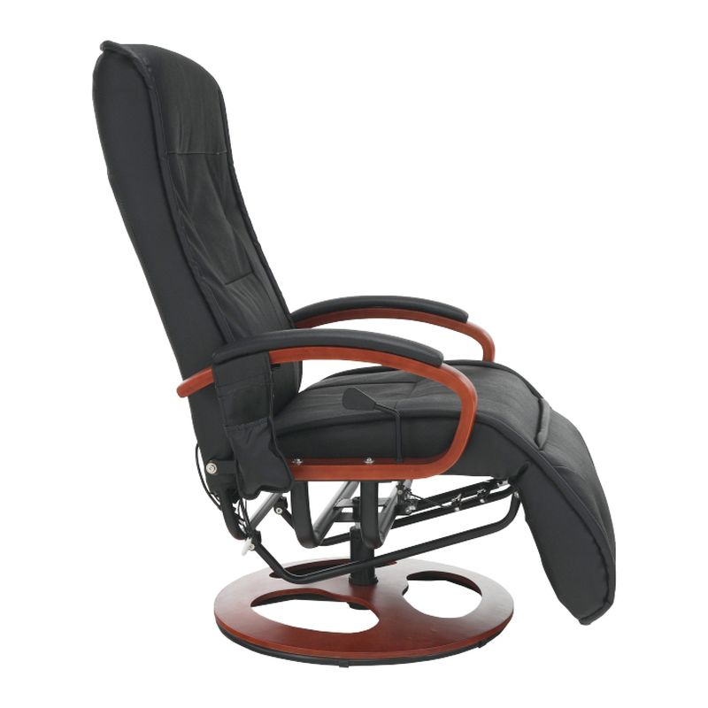 Kreslo masážne, polohovateľné, čierna ekokoža a koža, ARTUS 2