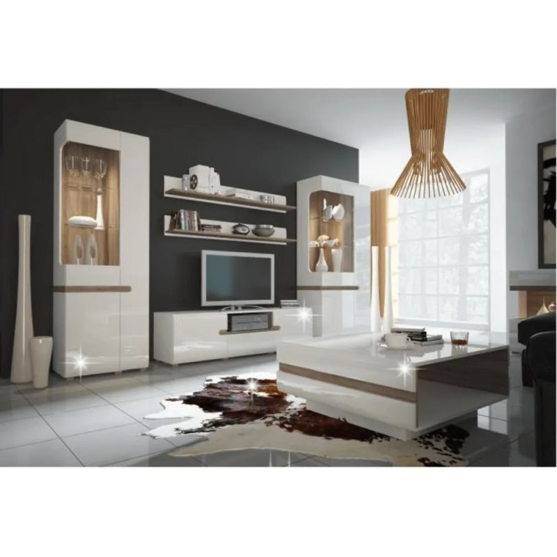 Komoda, 110cm, 2 dverová, biela, LYNATET TYP 35