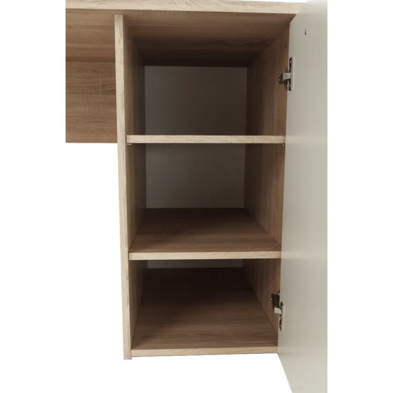 PC stôl, 137x60cm, dub sonoma, biela, EUSTACH