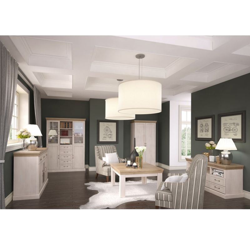 Skriňa, 57cm, policová, sosna nordická, dub divoký, ROYAL S1D