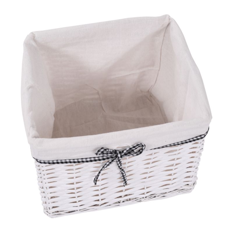 Lavica, 40cm, prútený košík, starobiela, RUBY 1