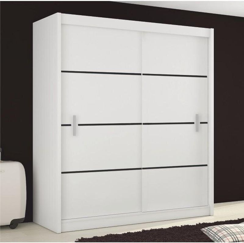 Skriňa, 203cm, kombinovaná, biela, čierna, MERINA 203