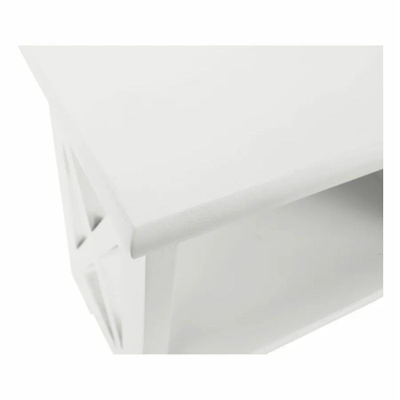 Polica, 55cm, drevo, prútie, biela, RAFAELLO