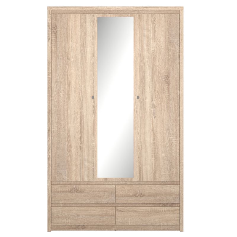 Skriňa, 127cm, kombinovaná, dub sonoma, zrkadlo, NORTY TYP 1 3D4S