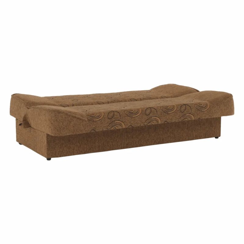 Pohovka, rozkladacia, látka zlatá + vzor, ASIA NEW