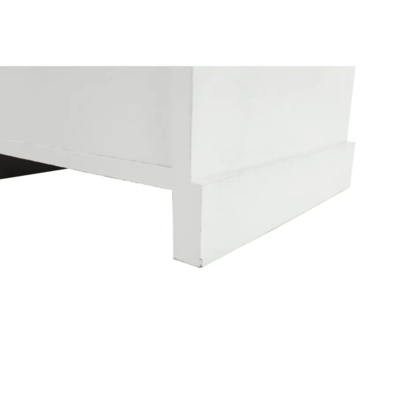 Komoda, 45cm, 4 košíky, drevo, prútie, biela, BLANCO