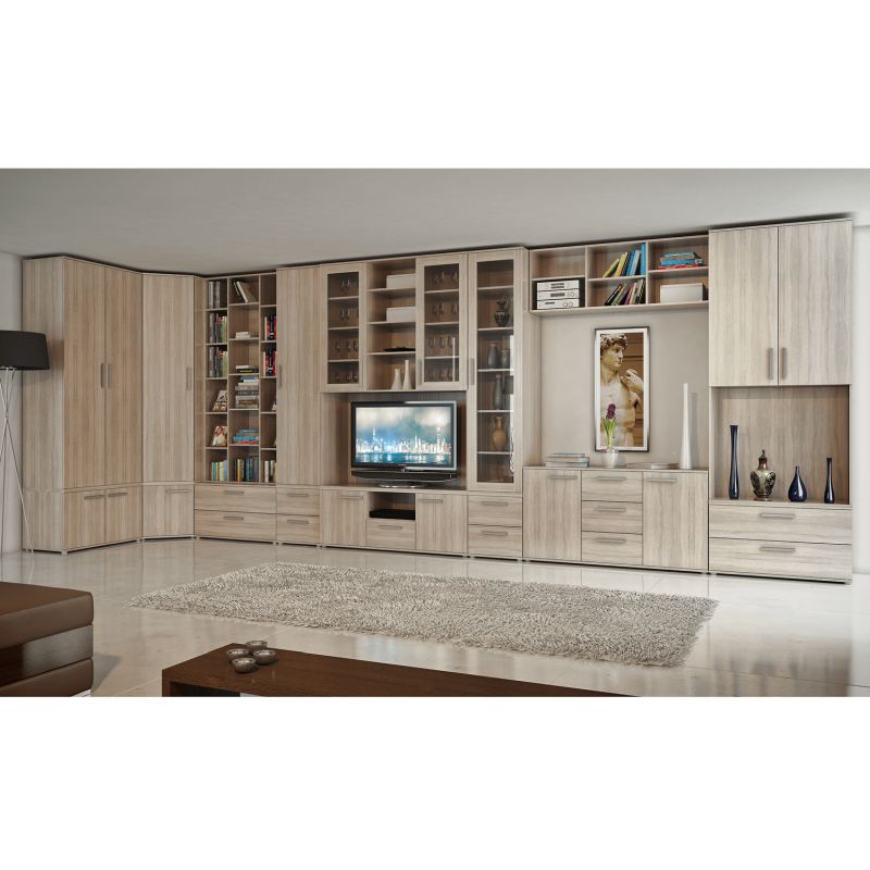 TV Skrinka, 135cm, 2-dverová s 1 zásuvkou, dub sonoma, DUNAJ