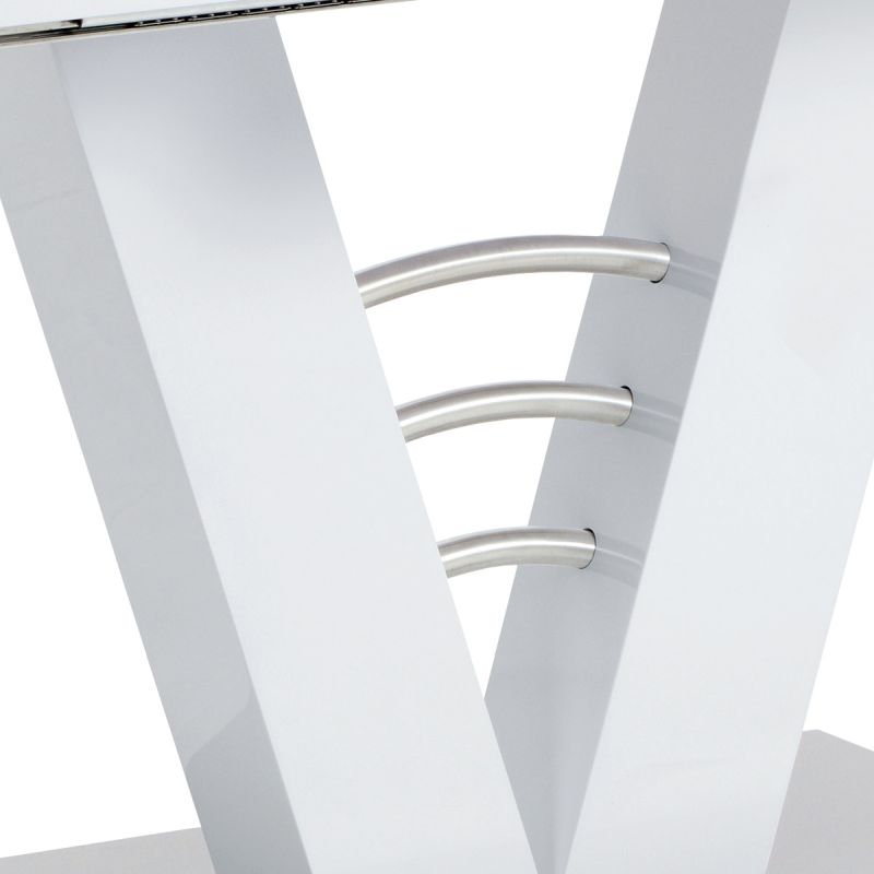 Jedálenský stôl 120-160x80cm, rozkladací, MDF, biely, HT-510 WT