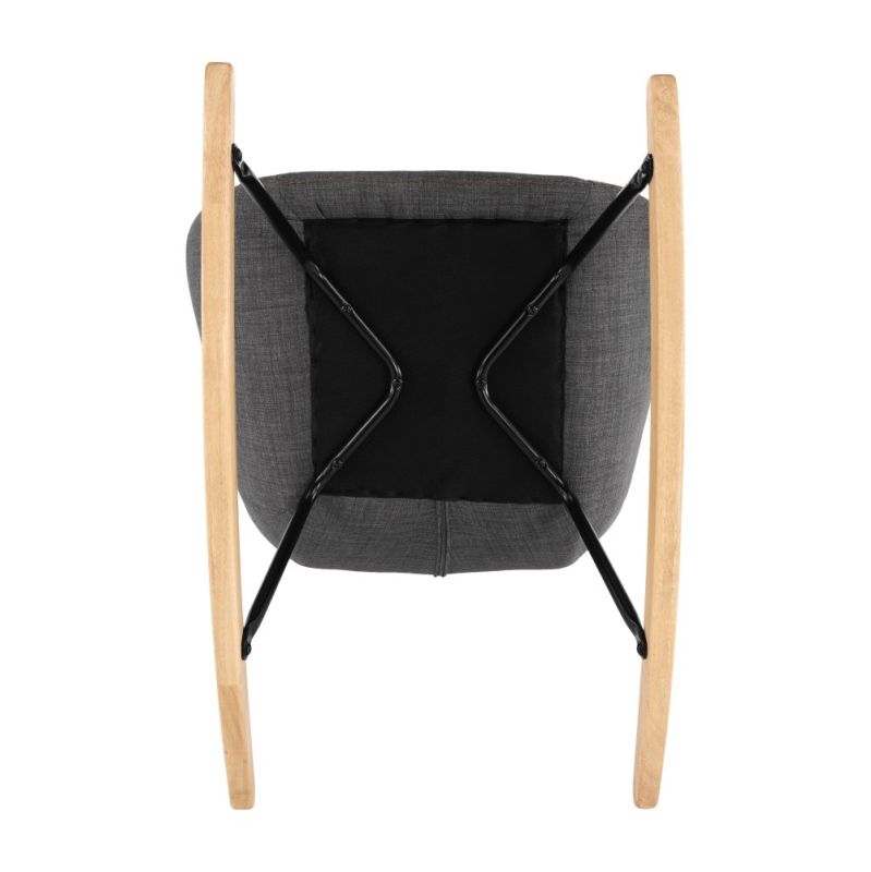 Hojdacie kreslo, drevo, sivá látka, HARPER