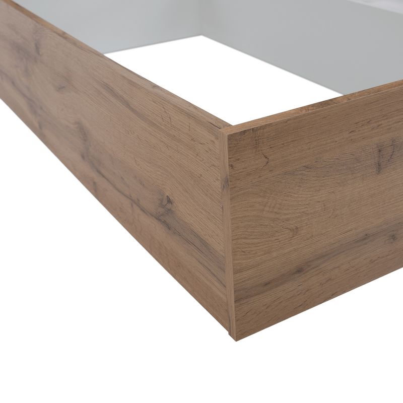 Manželská posteľ, 180x200, dub wotan, biela, GABRIELA