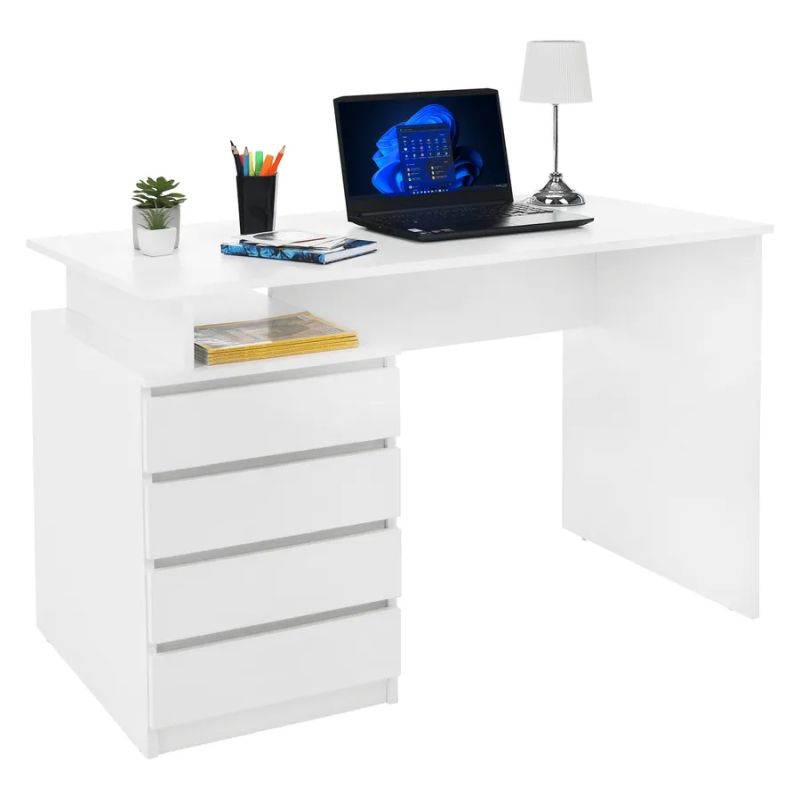 PC stôl, 118x60cm, biely, HANY NEW