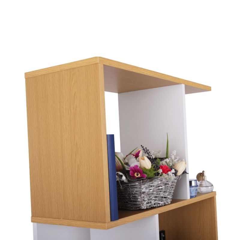 Regál, 60cm, prírodný, biely, ERDEM NEW TYP 3