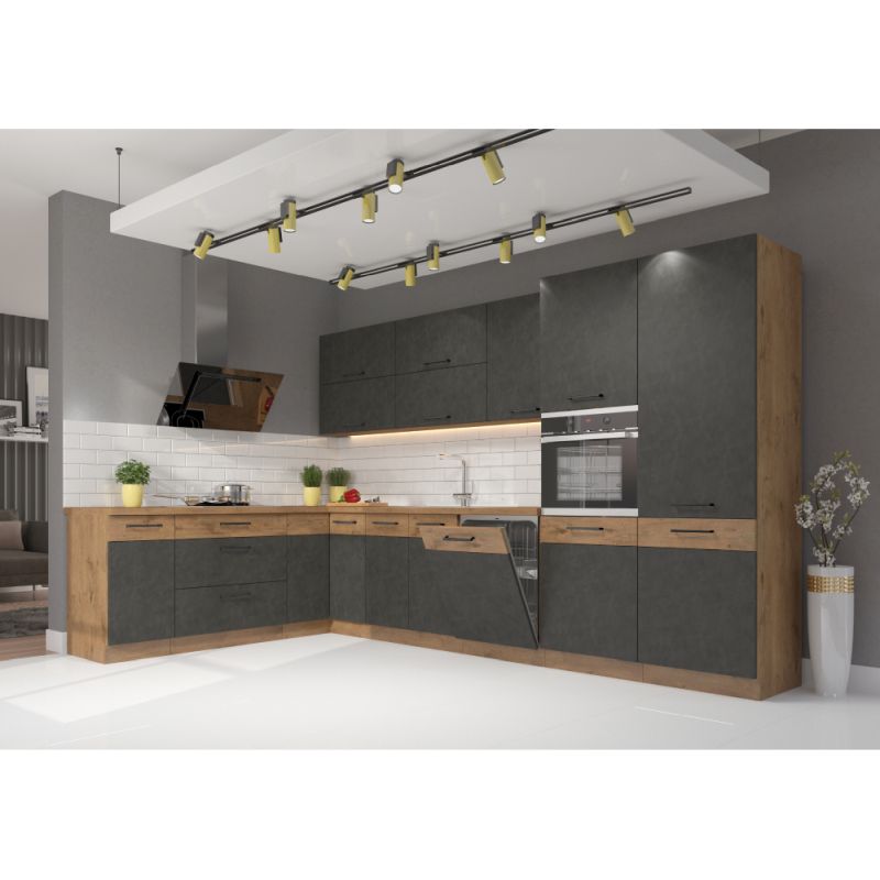 Horná skrinka, 60cm, sivá, dub lancelot, VEGA 60 NAGU-36 1F