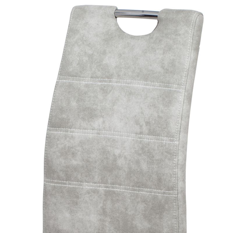 Jedálenská stolička, strieborná, vintage, látka, HC-486 SIL3