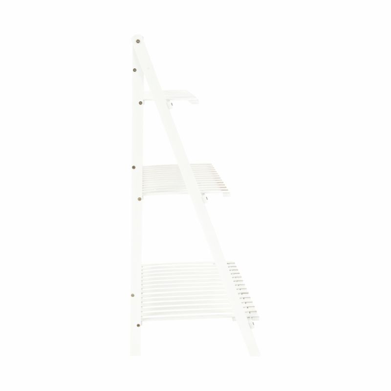 Regál, 70cm, bambus, biely, NEPEL TYP 1