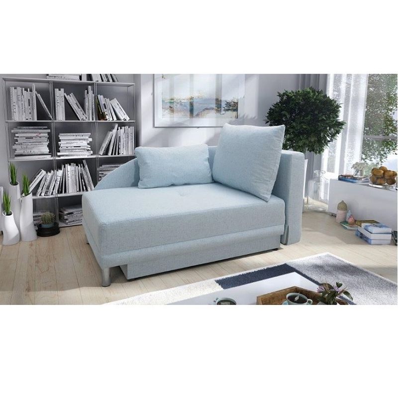 Rozkladacia pohovka, svetlomodrá látka, pravá, LAUREL