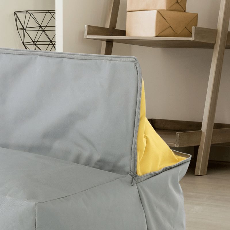 Sedací vak, 50cm, sivý, žltý, látka, ALIMOR