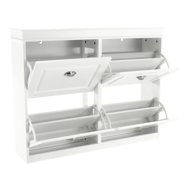 Botník, 105cm, 4-radový, biely, SEBER TYP 5