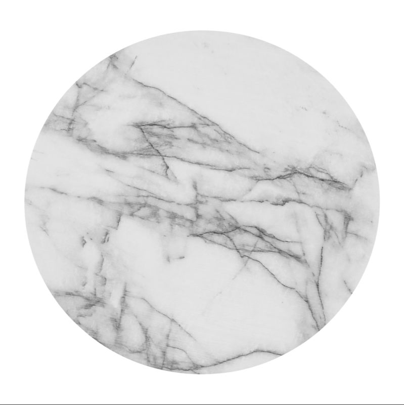 Konferenčný stolík, 60x60cm, biely mramor, čierny kov, SALINO