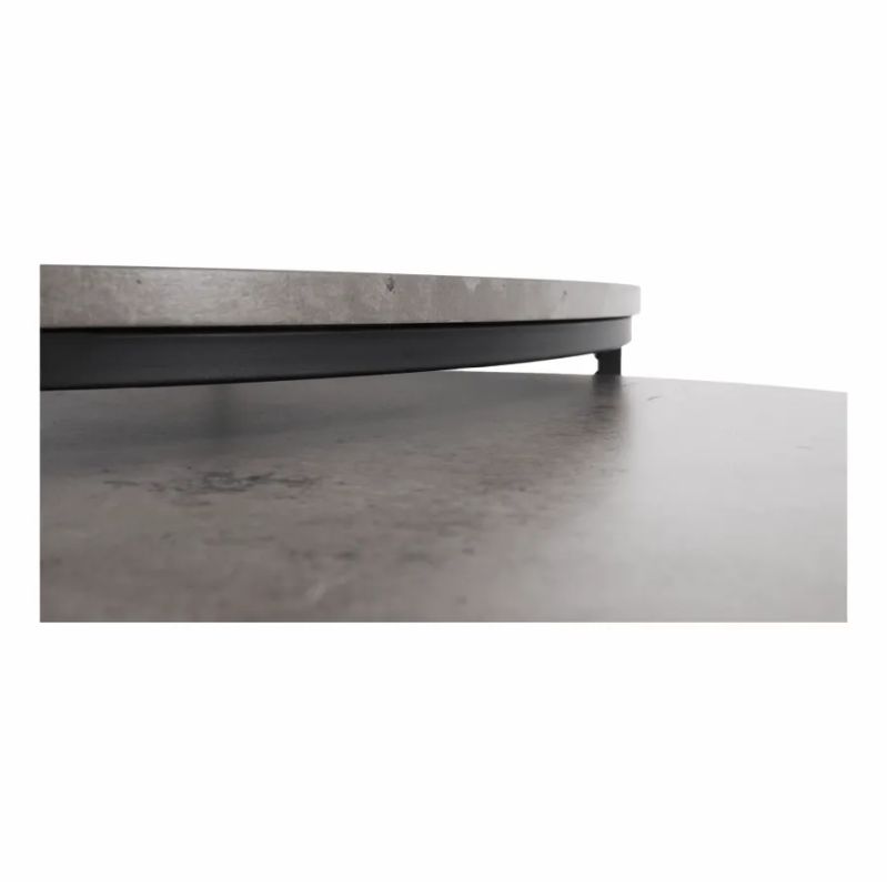 Set dvoch konferenčných stolíkov, 80x80cm, betón, čierny, IKLIN