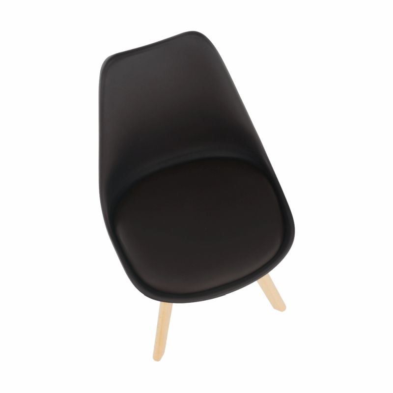 Stolička jedálenská, tmavohnedá ekokoža, nohy buk, BALI 2 NEW