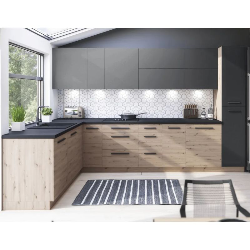 Spodná skrinka, 60cm, dub artisan, PUSH UP, LANGEN D60S3