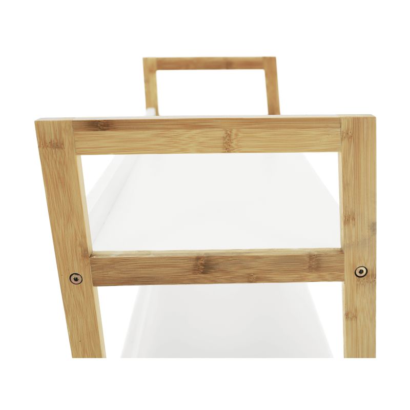 Regál, 63cm, 3-policový, biely, prírodný, KOEN TYP 1