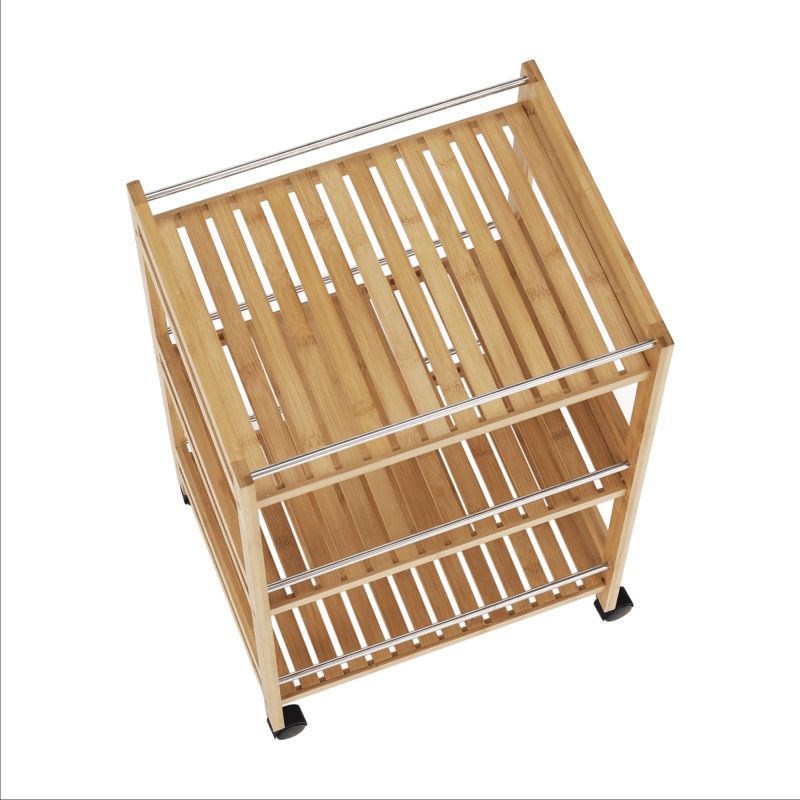 Servírovací vozík, 47cm, prírodný, bambus, NASHY